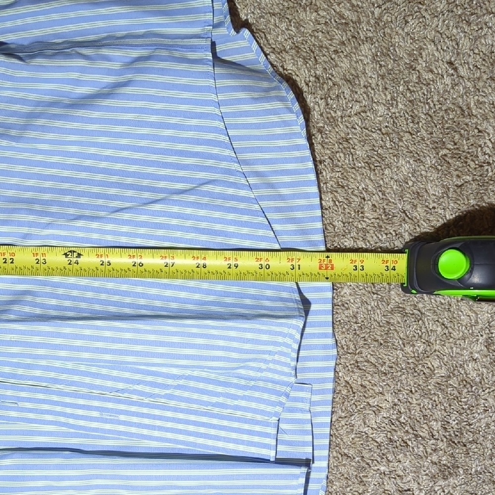 Nautica Light Blue Striped Button Down Dress Shirt 17, 34-35 - Picture 8 of 8